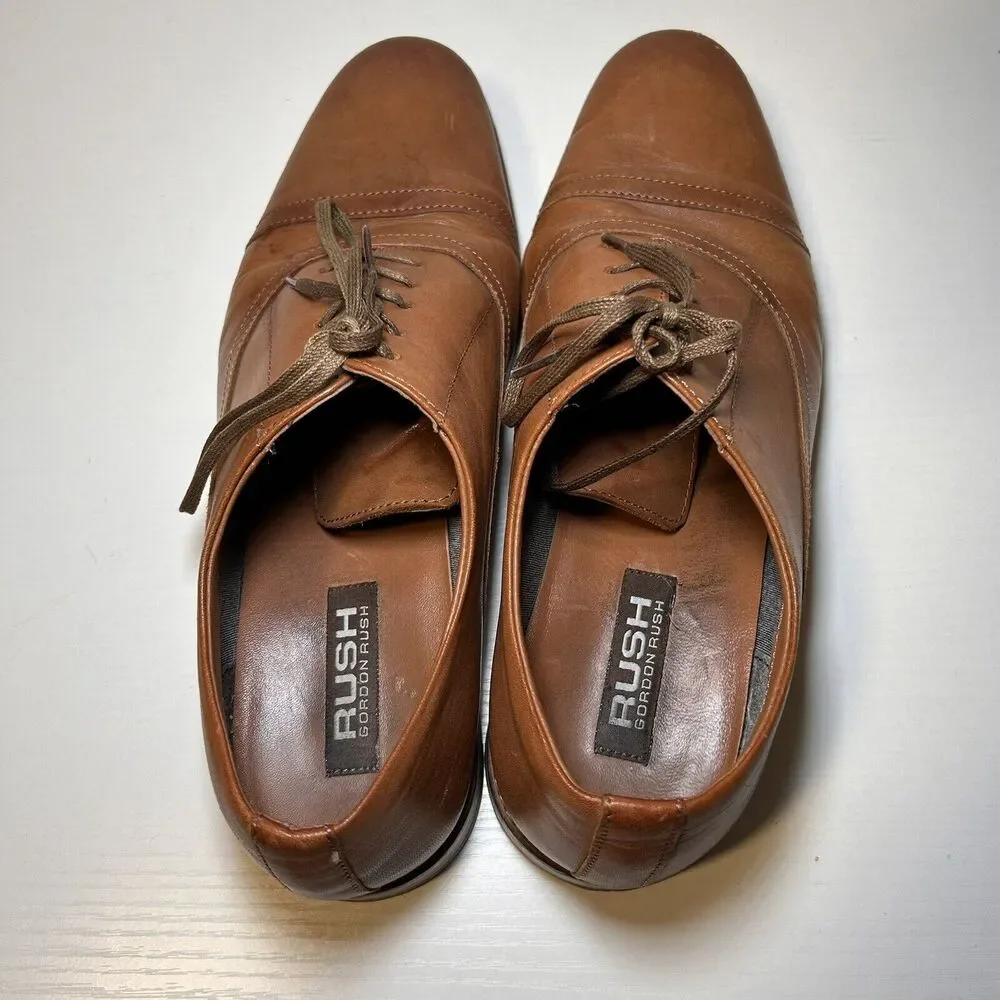 RUSH Gordon Rush Brown Oxford Classic Men's Shoes Size 10 Leather Everett